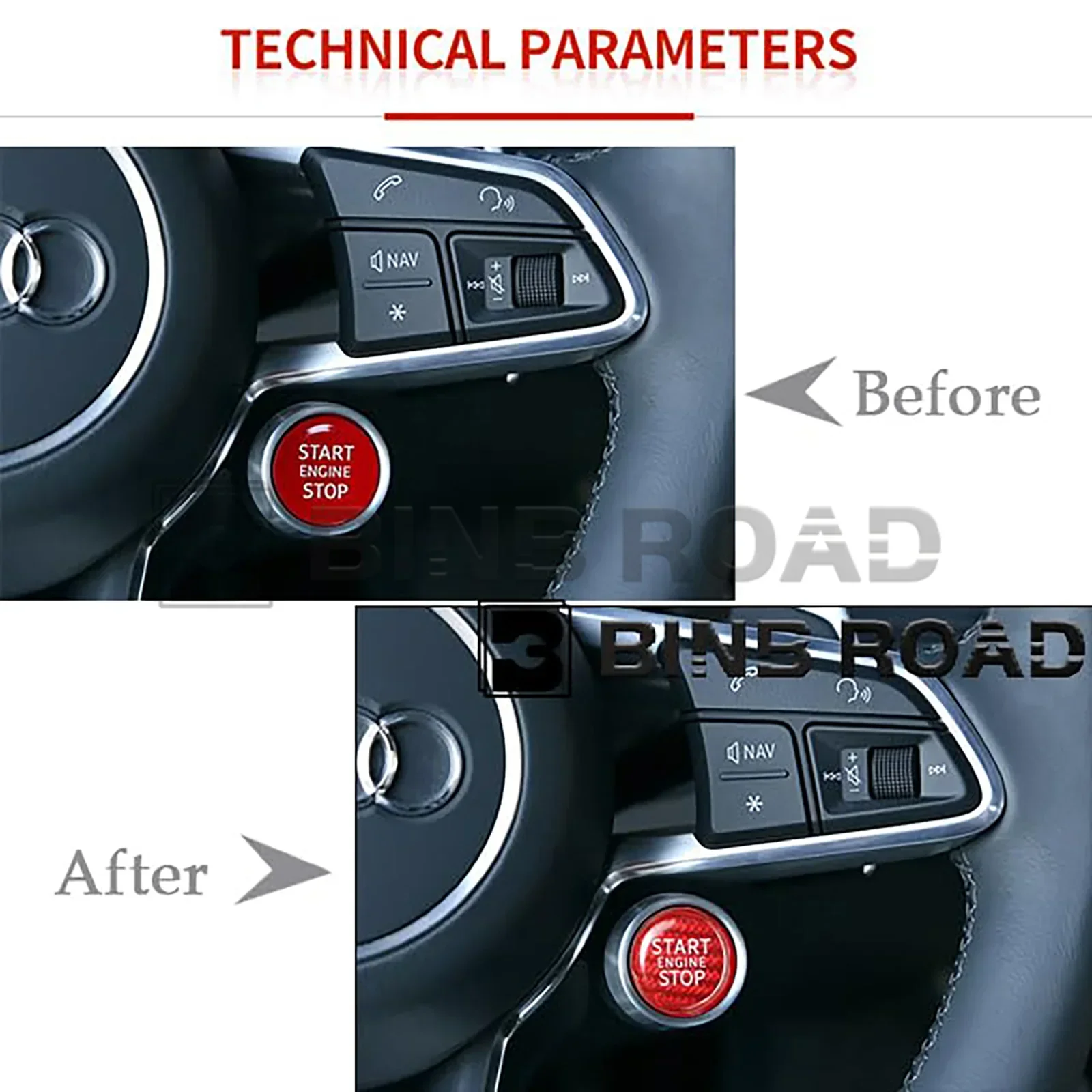 Car Ignition Button Cover Compatible with Audi - Image 10
