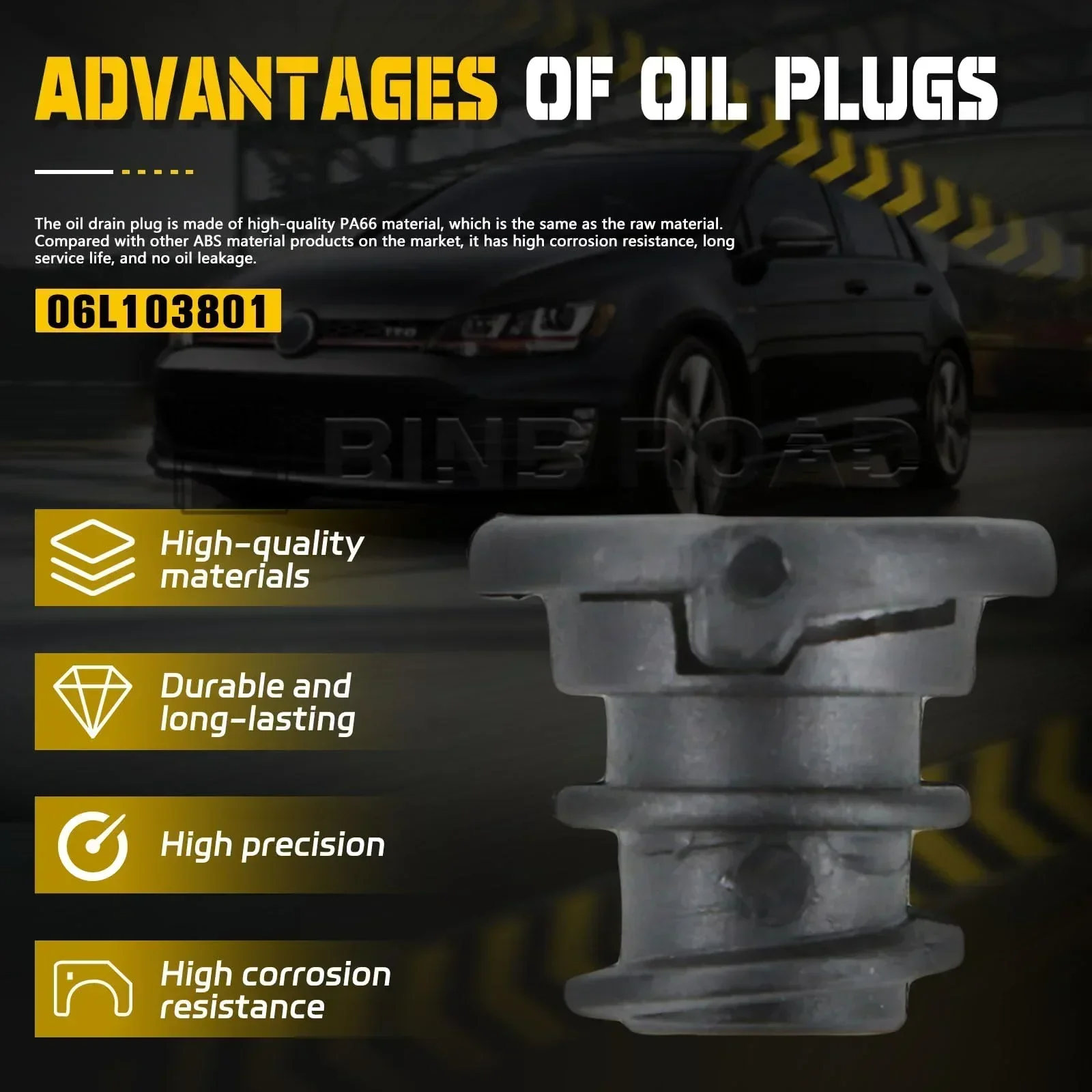 06L103801 Car Engine Oil Drain Plug - Image 5